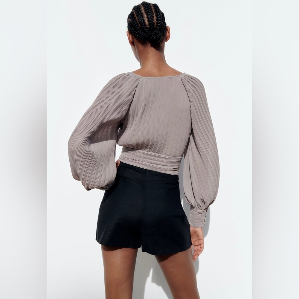 Zara knotted pleated top - Picture 6 of 8